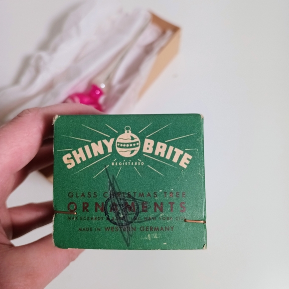 Vintage 50s Shiny Brite German Mercury Glass Hot Pink Christmas Tree Topper - Picture 6 of 8